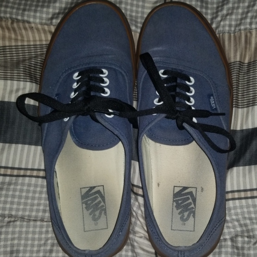 Blue with Brown gum Authentic Vans